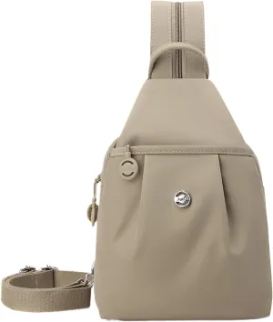 Backpack Chest Bag Double Zipper Large Capacity, Multi-layer Versatile thermal destruction Waterproof Oxford Fabric, with Adjustable Strap (Khaki) 2025 
