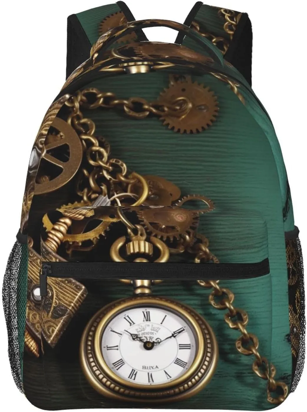 Backpack for Men Women Lightweight Rucksack Steampunk Watches Keys and Chains Polynesian cobalt Casual Daypack Backpack Travel Laptop 