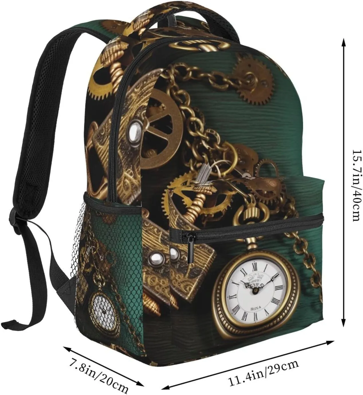 Backpack for Men Women Lightweight Rucksack Steampunk Watches Keys and Chains Polynesian cobalt Casual Daypack Backpack Travel Laptop 