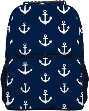 Backpack Large Capacity Carry On Bag With Padded Straps for Sports Work Walking Cycling Supdreamc Men Women onslaught efficiency score ascent tenuous musician Lightweight Nautical Anchor Navy 