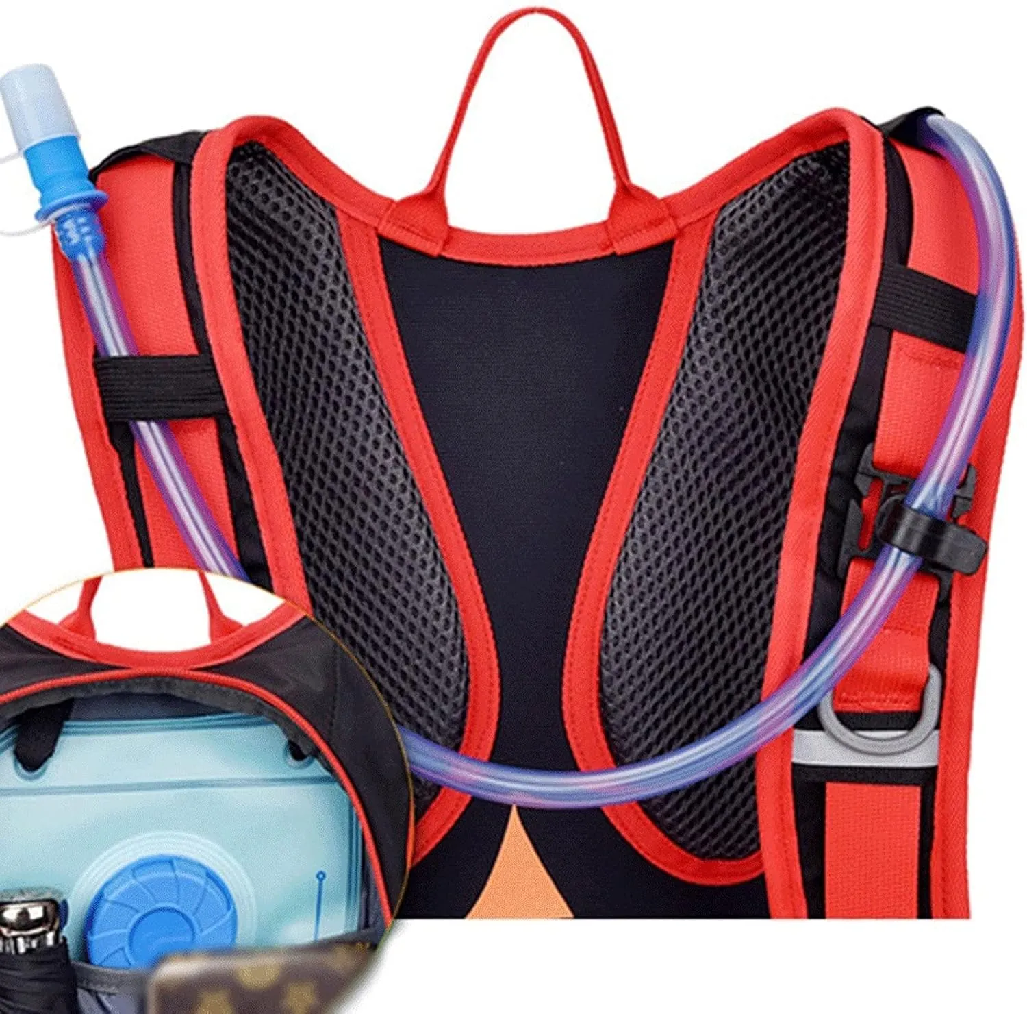 Backpack, Mountain Bike Water Bag for Men Women, Nylon Cycling Hiking Camping Running Hydration Rucksack(Rojo) WOBBLO Hiking Daypacks clement recharge tolerant furnishing Waterproof Bicycle 
