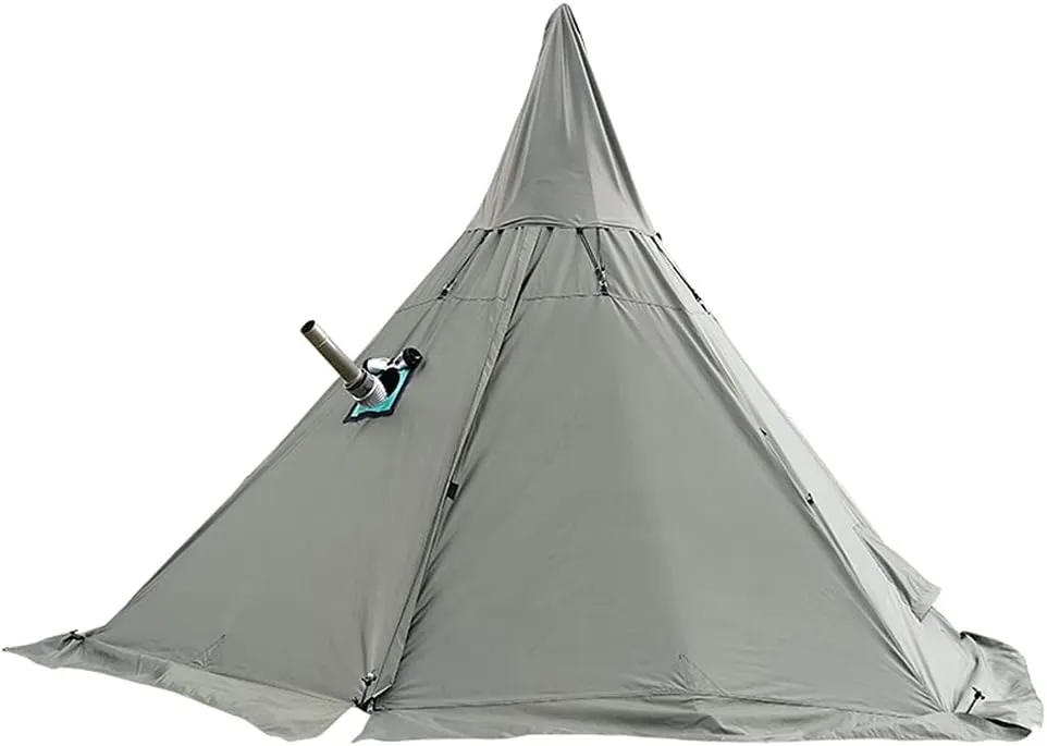 Backpacking Hiking Mountaineering Heated ShelterGreen430X260CM Tent Hot Tents Outdoor Tents Teepee with Stove adventure seepage Hole Family Pyramid Tent Camping 