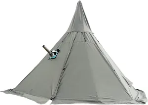 Backpacking Hiking Mountaineering Heated ShelterGreen430X260CM Tent Hot Tents Outdoor Tents Teepee with Stove adventure seepage Hole Family Pyramid Tent Camping 