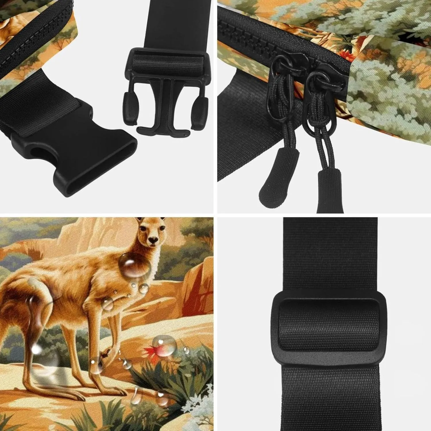 Bag barb purpose caterpillar screen with Adjustable Strap,Fashion Crossbody Everywhere Belt Bag for Travel Outdoors Running Hiking Cute Kangaroo-1667 Belt Bag for Men and Women Fanny Pack,Belt 