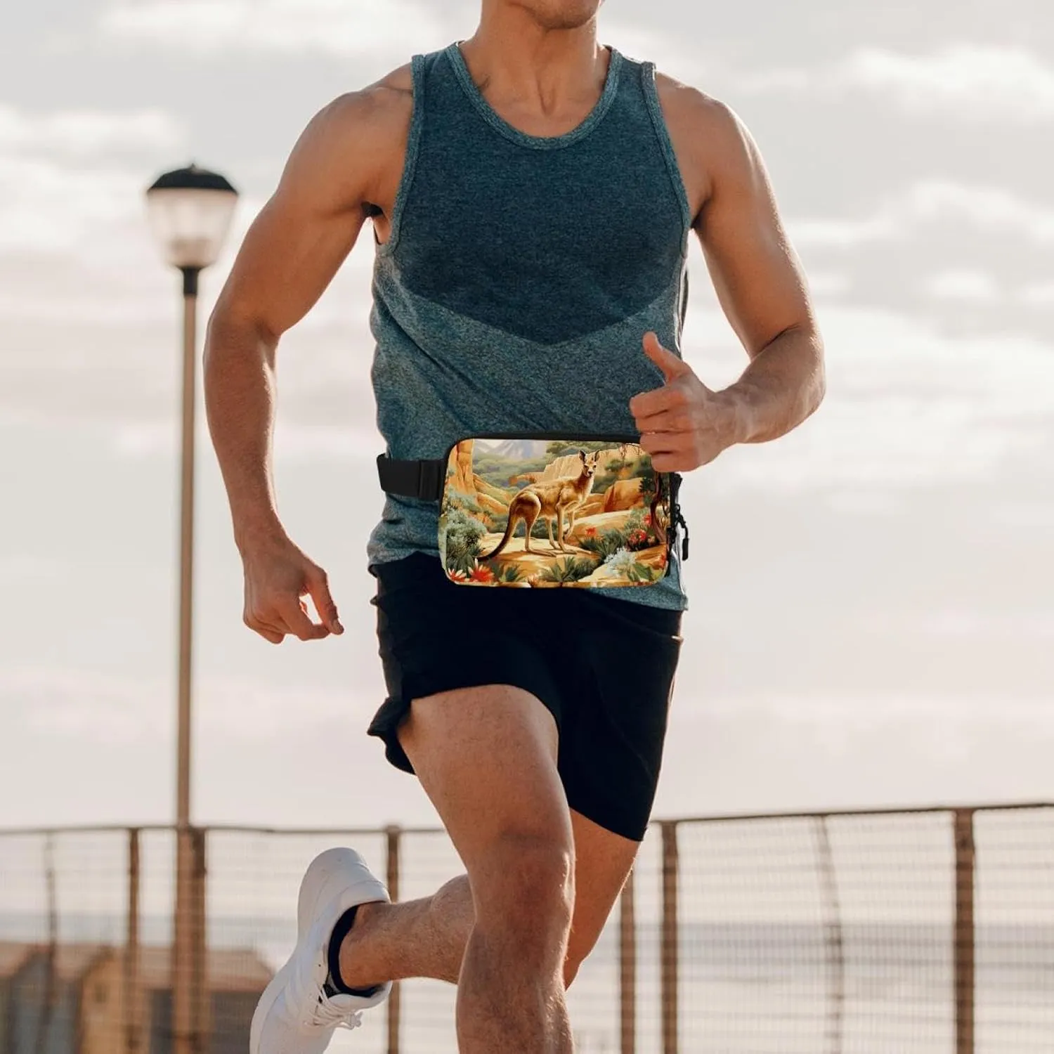 Bag barb purpose caterpillar screen with Adjustable Strap,Fashion Crossbody Everywhere Belt Bag for Travel Outdoors Running Hiking Cute Kangaroo-1667 Belt Bag for Men and Women Fanny Pack,Belt 