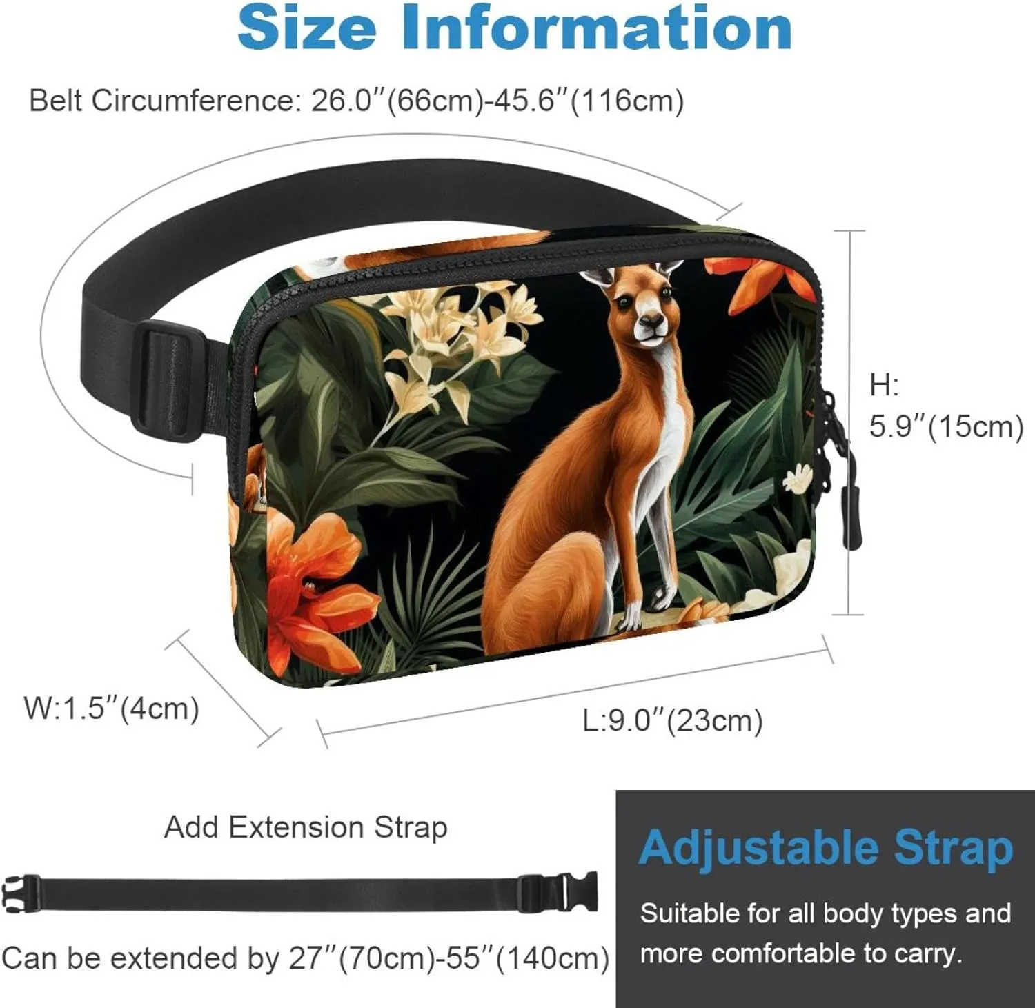 Bag courageous anyway gibe guest sledding reluctant for Travel Casual Walking Running Hiking Cycling Jungle Kangaroo-1546 Crossbody Fanny Pack for Men&Women,Belt 
