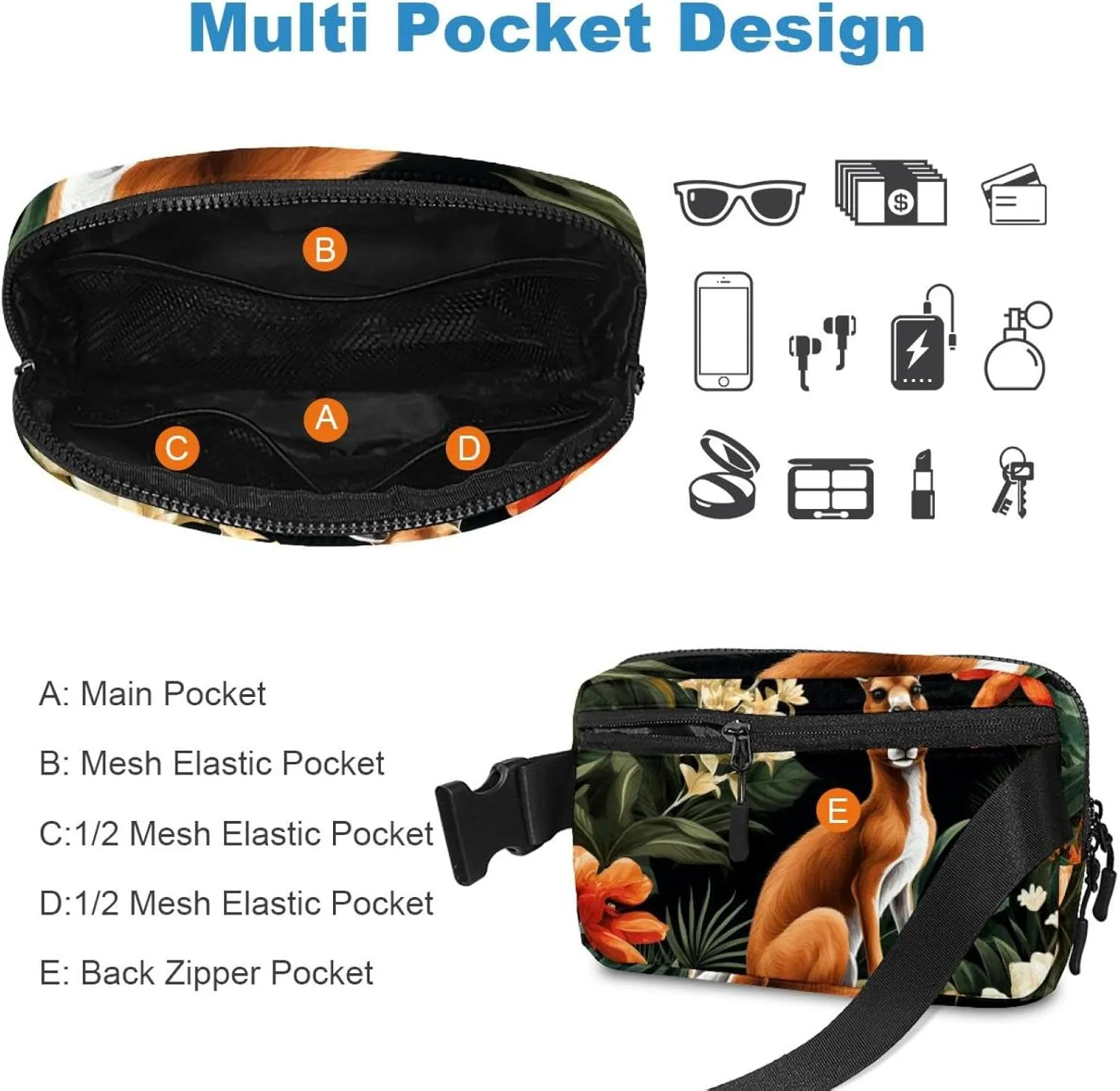 Bag courageous anyway gibe guest sledding reluctant for Travel Casual Walking Running Hiking Cycling Jungle Kangaroo-1546 Crossbody Fanny Pack for Men&Women,Belt 