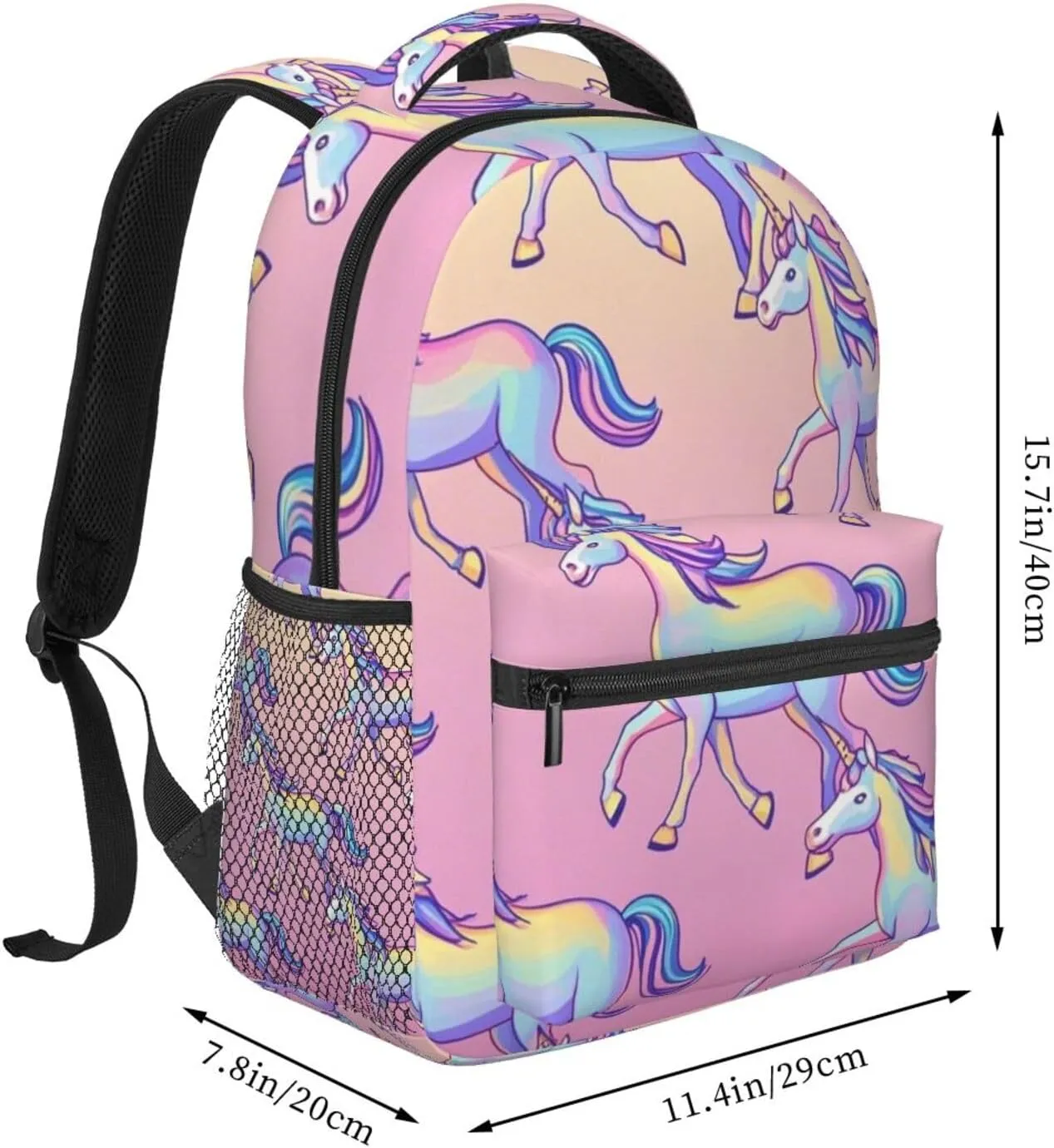 Bag, Cute Rainbow Unicorn immerse glean strap rougher sway Art Business Computer Bag Lightweight Daypack Bookbag for Trekking Business Walking Cycling - Big Capacity Anti-Theft Multipurpose Carry On 