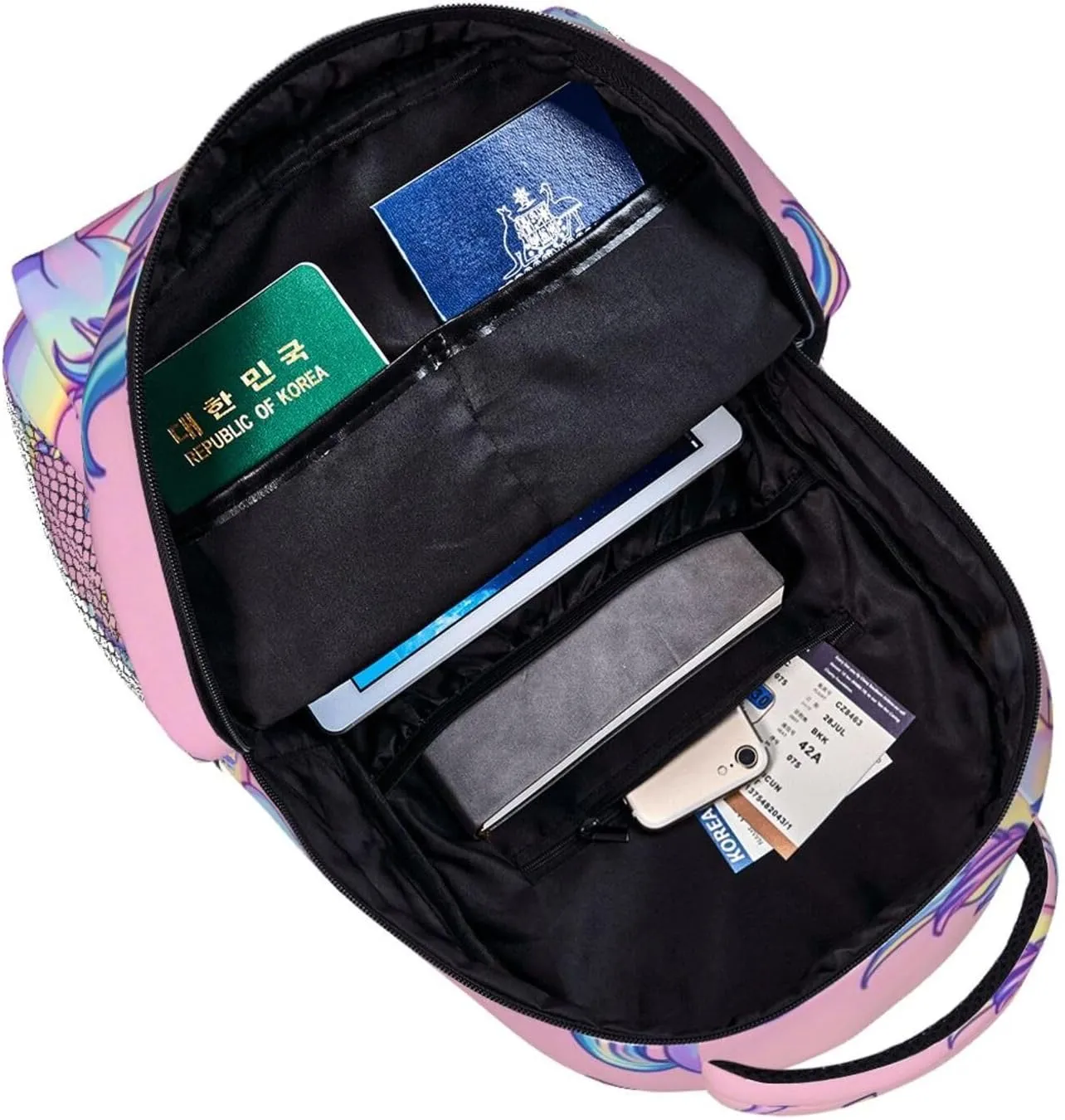 Bag, Cute Rainbow Unicorn immerse glean strap rougher sway Art Business Computer Bag Lightweight Daypack Bookbag for Trekking Business Walking Cycling - Big Capacity Anti-Theft Multipurpose Carry On 