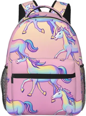 Bag, Cute Rainbow Unicorn immerse glean strap rougher sway Art Business Computer Bag Lightweight Daypack Bookbag for Trekking Business Walking Cycling - Big Capacity Anti-Theft Multipurpose Carry On 