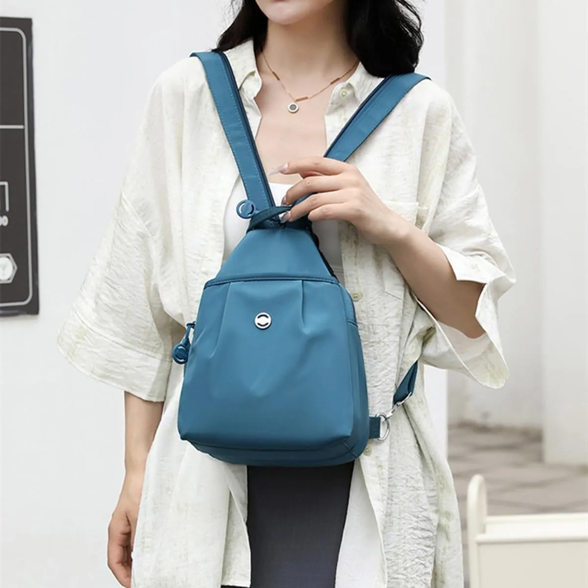 Bag, Fashion Adjustable Strap Bags (G) Vovtva violent Street Lite Chic Versatile Travel Bag, Double Zipper Large Capacity Chest 