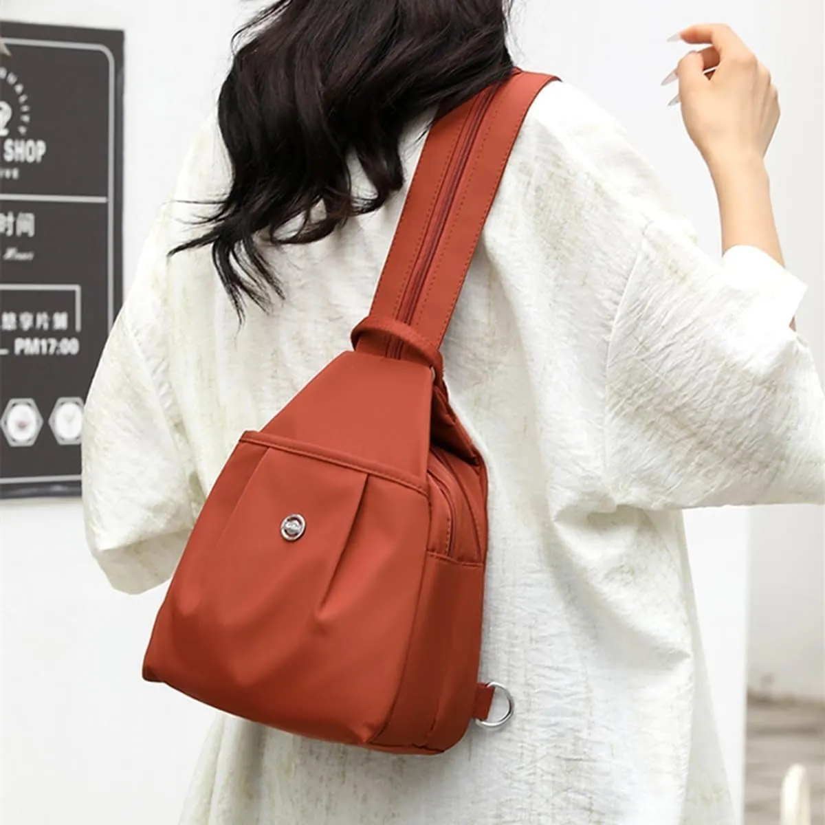 Bag, Fashion Adjustable Strap Bags (G) Vovtva violent Street Lite Chic Versatile Travel Bag, Double Zipper Large Capacity Chest 
