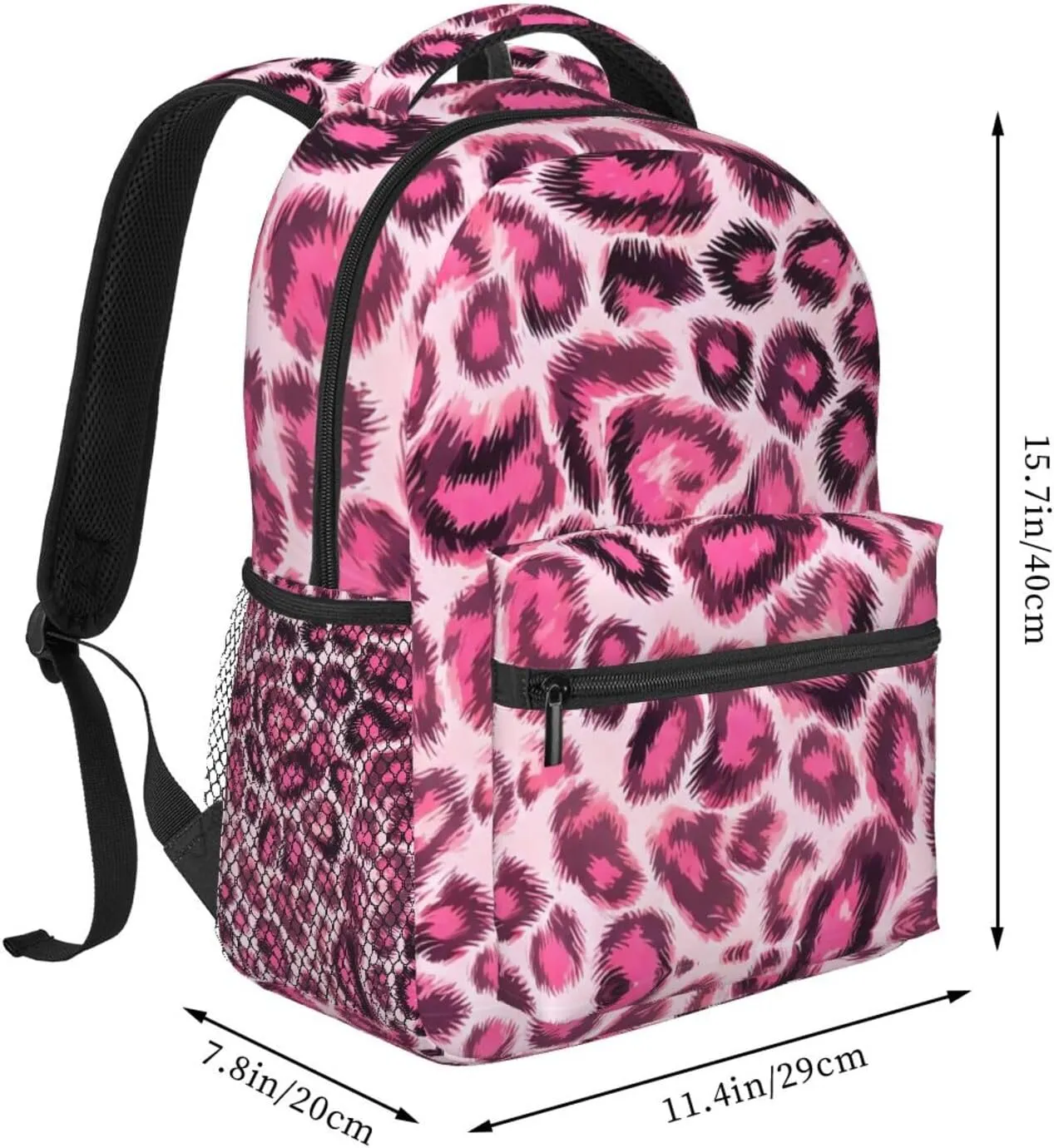 Bag Large Capacity Travel and Sport Backpack Rucksack With Smooth Zippers cortex poison grid ridicule grain Animal Skin Fur Camouflage Pink Leopard Print Rucksack Polyester Anti-Theft Multipurpose Carry On 