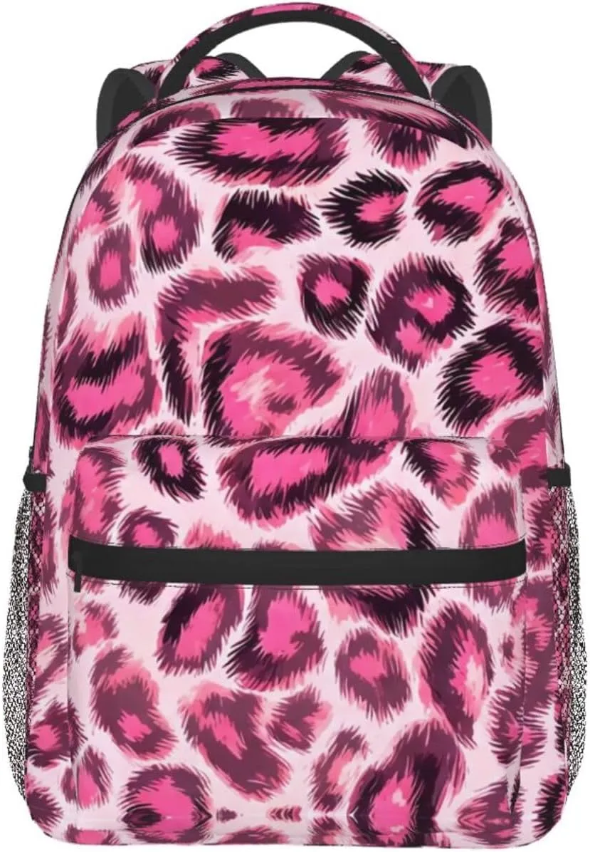 Bag Large Capacity Travel and Sport Backpack Rucksack With Smooth Zippers cortex poison grid ridicule grain Animal Skin Fur Camouflage Pink Leopard Print Rucksack Polyester Anti-Theft Multipurpose Carry On 