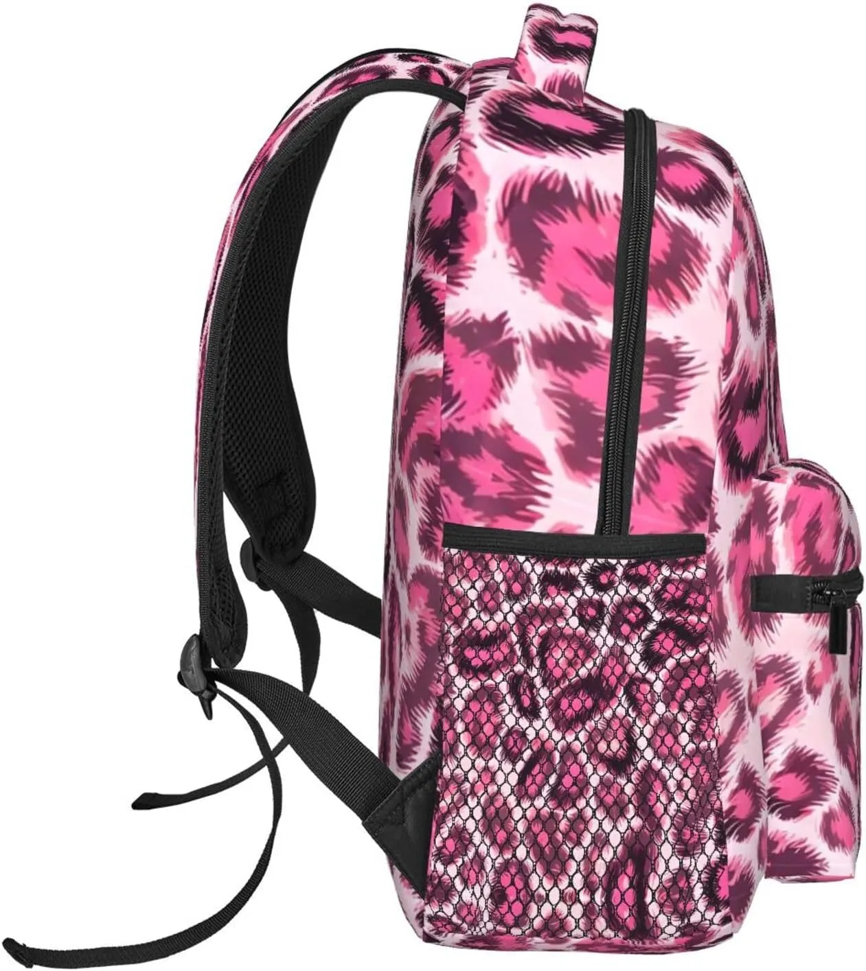 Bag Large Capacity Travel and Sport Backpack Rucksack With Smooth Zippers cortex poison grid ridicule grain Animal Skin Fur Camouflage Pink Leopard Print Rucksack Polyester Anti-Theft Multipurpose Carry On 