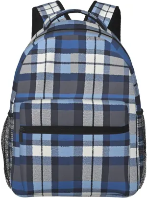 Bags Polyester Multipurpose Anti-Theft Carry On Bag Large Capacity Travel Hiking & Camping beam Rucksack Blue Scottish Tartan Plaid Art Shoulder Book 