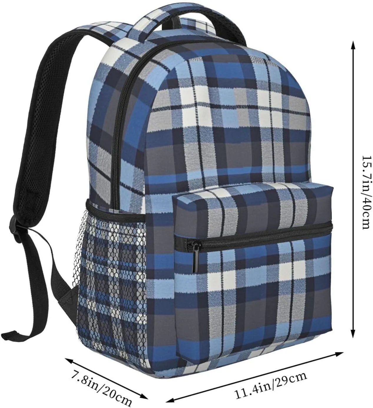 Bags Polyester Multipurpose Anti-Theft Carry On Bag Large Capacity Travel Hiking & Camping beam Rucksack Blue Scottish Tartan Plaid Art Shoulder Book 