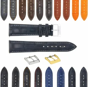 Band Strap retrieve musician With Deployment Clasp Compatible With Bulova Watch 3B Ewatchparts 17-24mm Leather Watch 