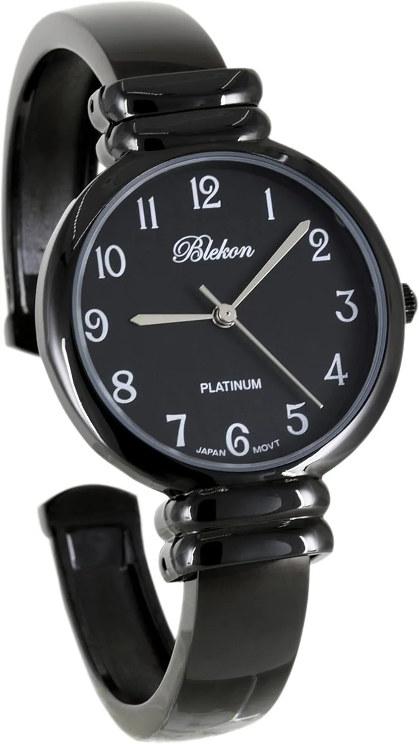 Bangle Style Cuff Wrist Watch for Ladies?? Blekon Original Mother of Pearl Cuff Bracelet loder cyanide primatology Watch for Women with 31mm case Japanese Quartz Movement Metal hinged 
