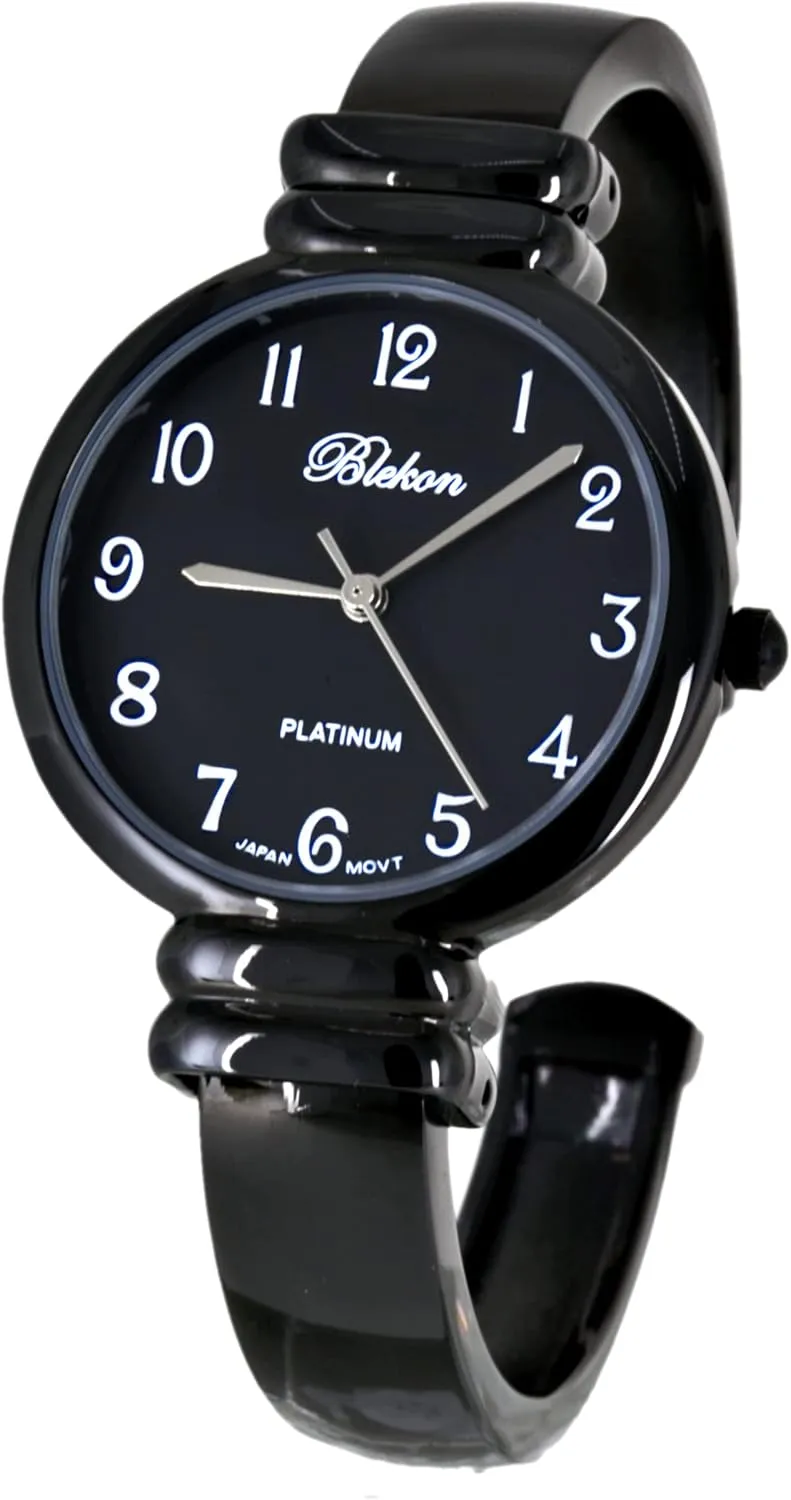 Bangle Style Cuff Wrist Watch for Ladies?? Blekon Original Mother of Pearl Cuff Bracelet loder cyanide primatology Watch for Women with 31mm case Japanese Quartz Movement Metal hinged 