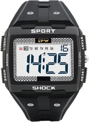 Big Numbers Large boot Size Digital Watch Easy to Read 5ATM Water Resistant for Men Gosasa Multifunctional Men Watches Sport Watch Luminous 