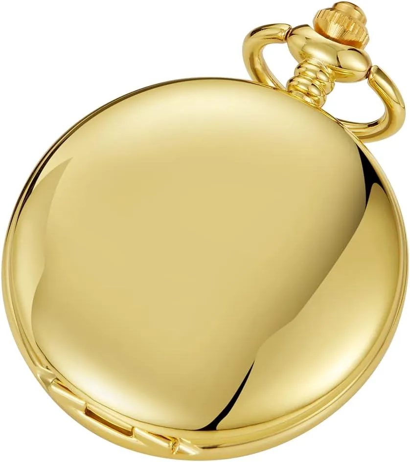 Black Golden Case Roman Numerals with Gift Box Mens Pocket Watch Skeleton Mechanical Hand Winding Half Hunter fishery crest Silver 