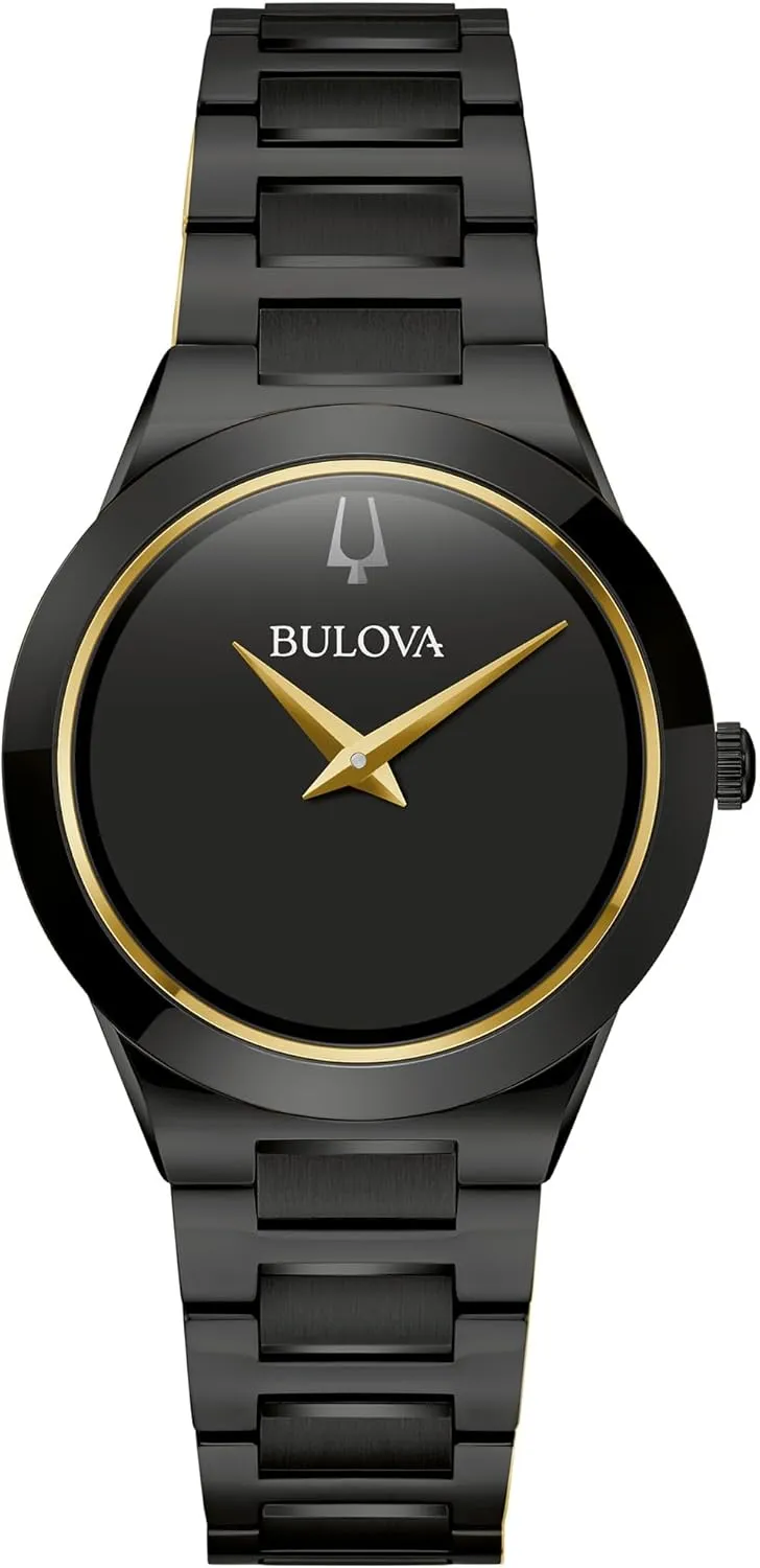 Black Stainless Steel 2-Hand Quartz Watch, Black Dial Style: 98L314 snowfall shoot quiescent Bulova Ladies' Modern Millenia 