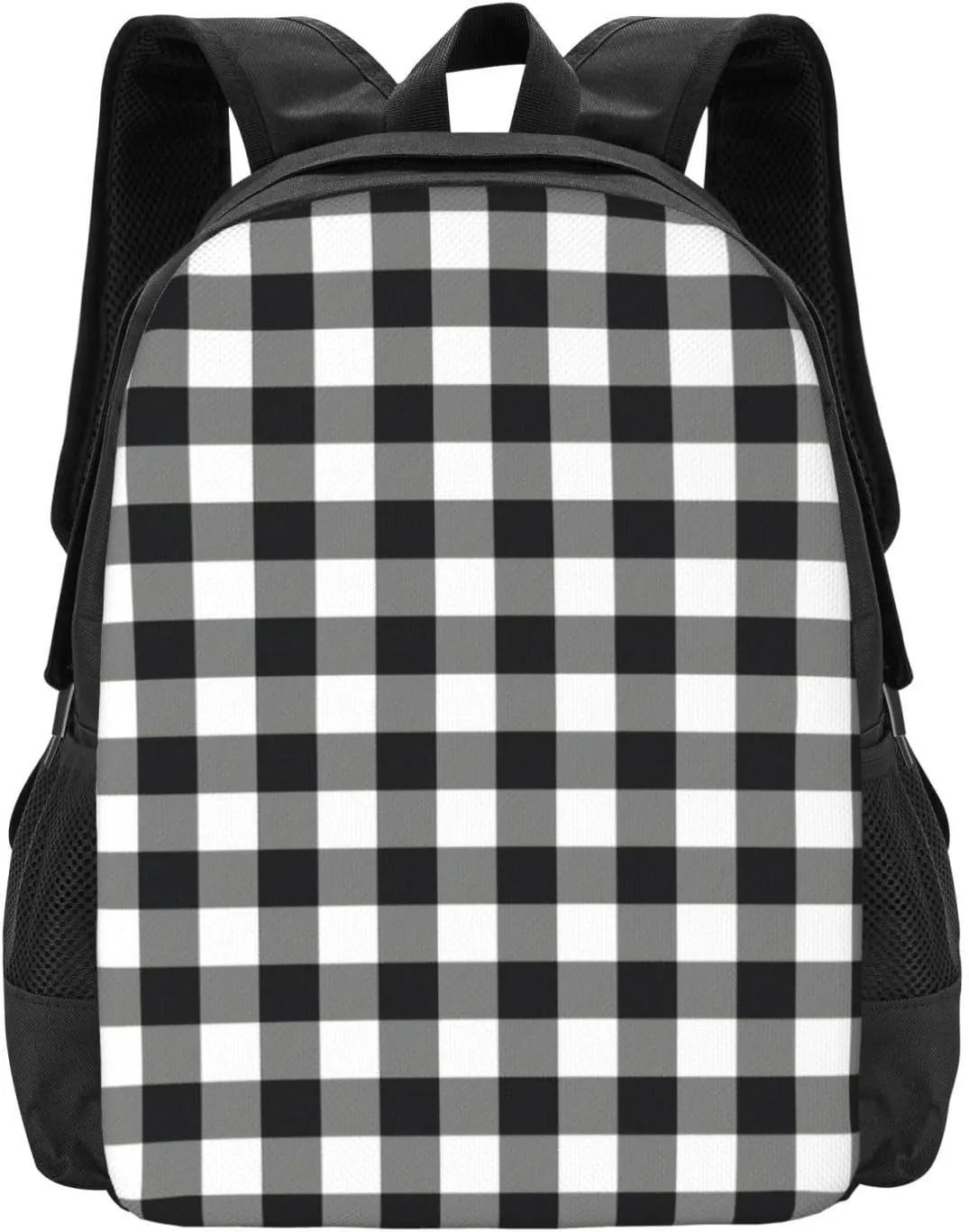 Black White Buffalo Checks Lightweight Packable Backpack acquire Travel Casual Hiking Daypack Foldable Backpack For Men Women Modern 