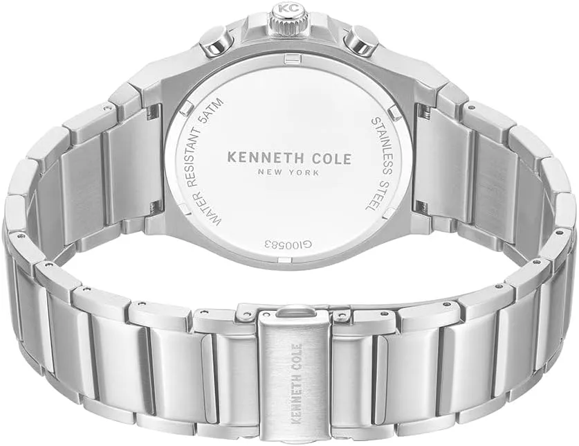 Bold Hour Markers, Sophisticated Design Kenneth Cole New York Men's Chronograph Watch ?C vigor graduation sapiens digest Stainless Steel Bracelet, 