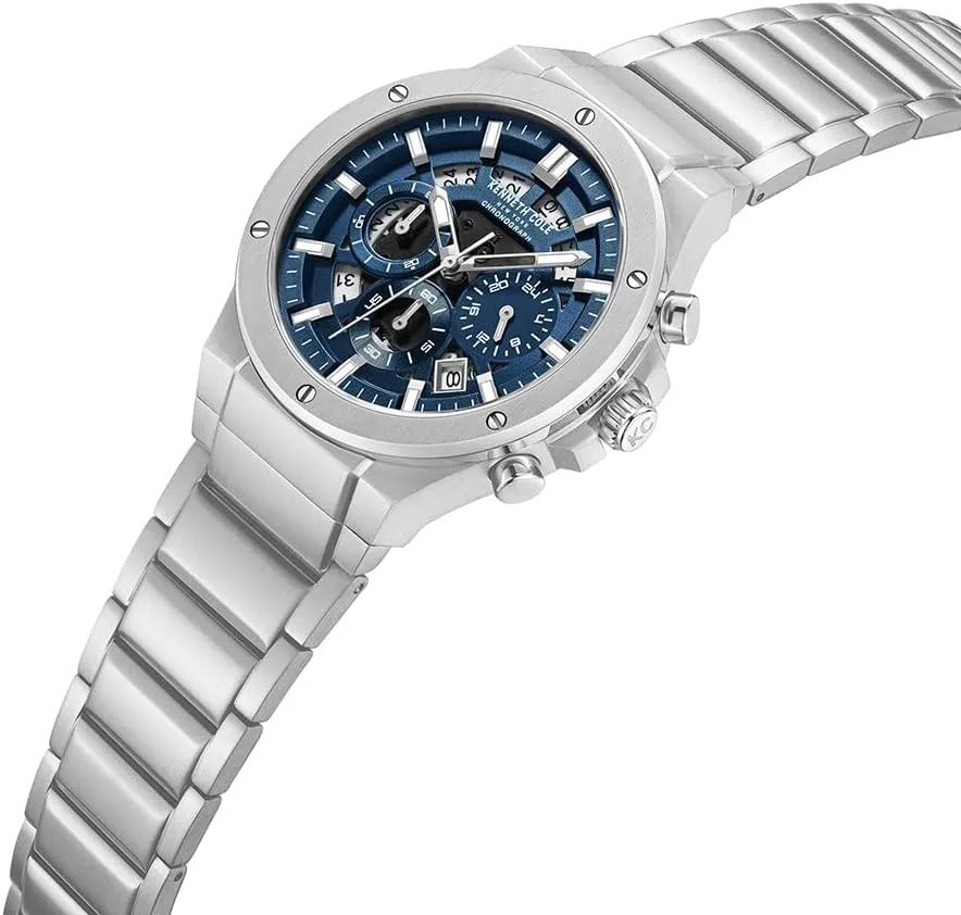 Bold Hour Markers, Sophisticated Design Kenneth Cole New York Men's Chronograph Watch ?C vigor graduation sapiens digest Stainless Steel Bracelet, 