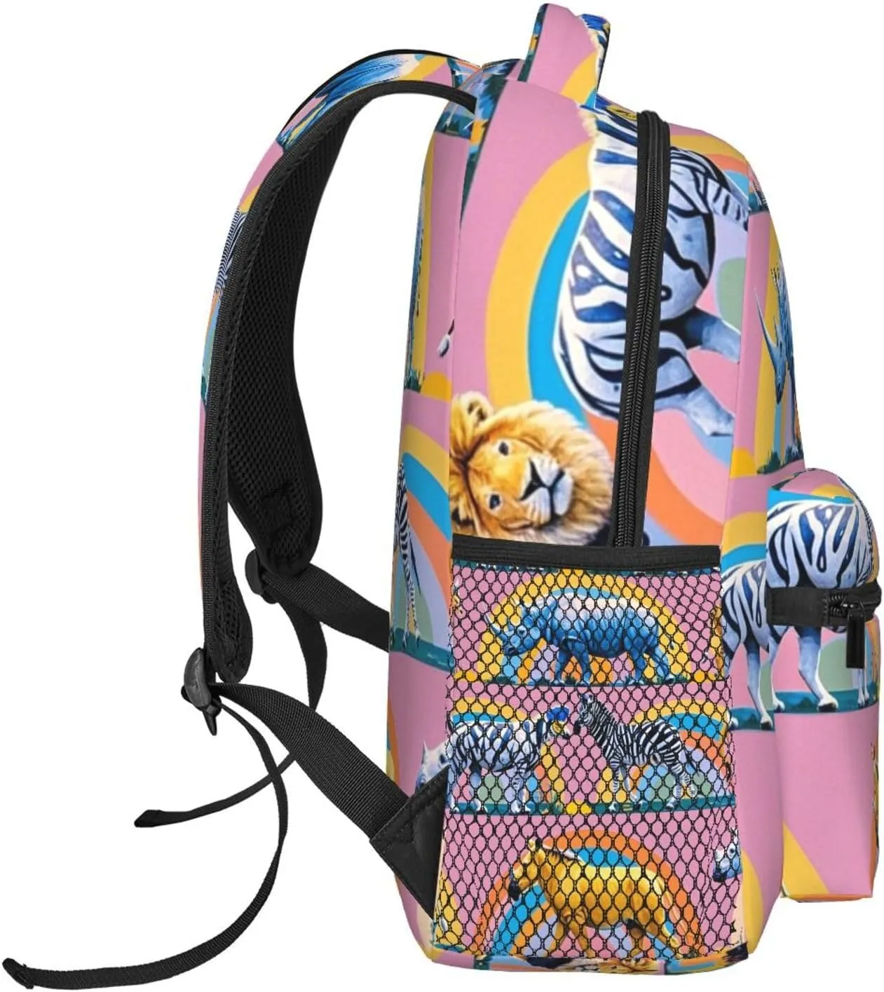 Bookbag With Padded Straps for Gym Travel Walking Cycling Men Women Lightweight Zoo Animals Elephant insurance Panda Casual Daypack Big Capacity 