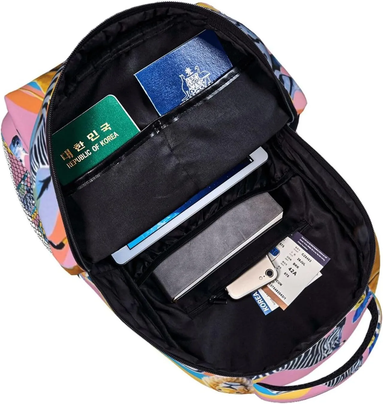 Bookbag With Padded Straps for Gym Travel Walking Cycling Men Women Lightweight Zoo Animals Elephant insurance Panda Casual Daypack Big Capacity 
