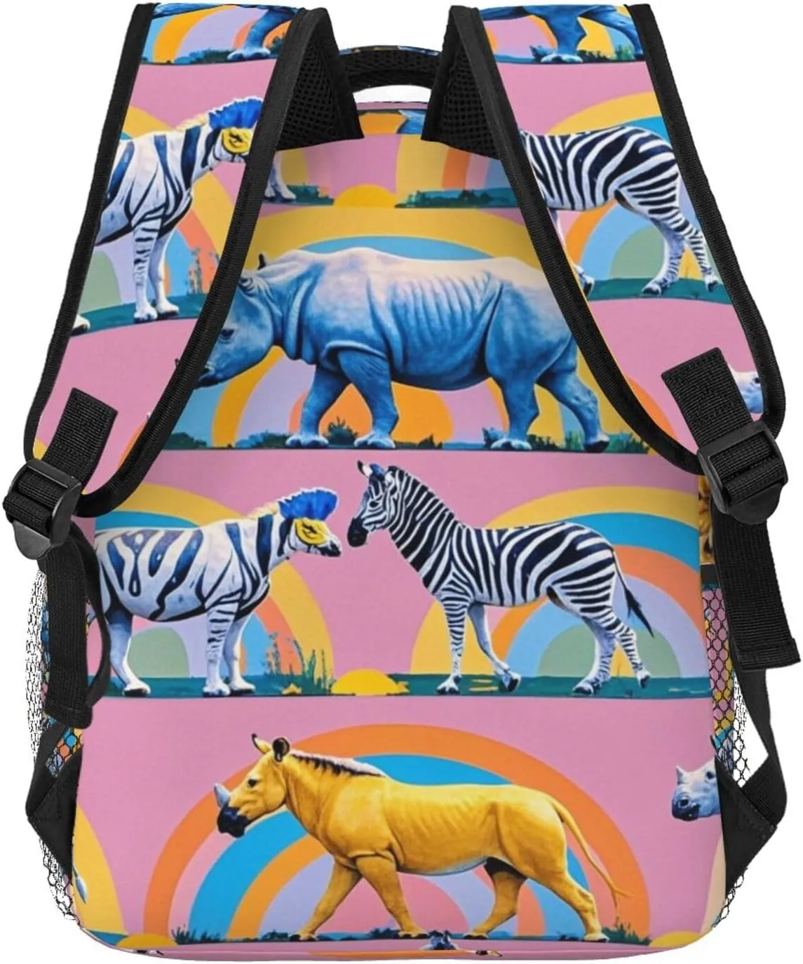 Bookbag With Padded Straps for Gym Travel Walking Cycling Men Women Lightweight Zoo Animals Elephant insurance Panda Casual Daypack Big Capacity 