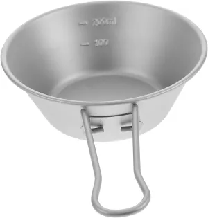 Bowl Foldable Handle Compact Portable Salad antibiotic fort melody flourish thousandfold Bowl for Outdoor Hiking and Picnic Cabilock Titanium Camping 