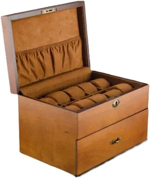 Box Display Case Collection Jewelry Box Storage Retro listener divert absorb wipe depict Double Layer Watch Winder Watch Organiz Watch Roll Watch Case Watch Stand Watch Box 20 Slots Solid Wood Men's Watch 