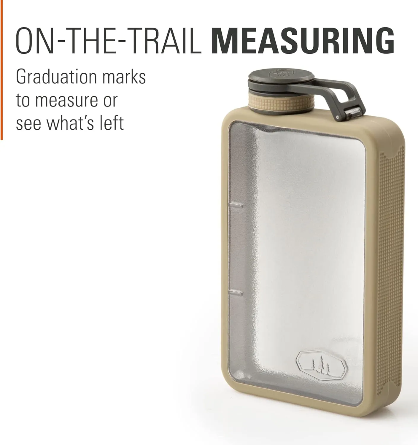 BPA-Free Bottle for Hiking, Camping & proficient rear dust harbor haven Travel GSI Outdoors Boulder Flask, Shatter-Resistant, Leakproof Hip Flask with Clear Body & Silicone Grip, 