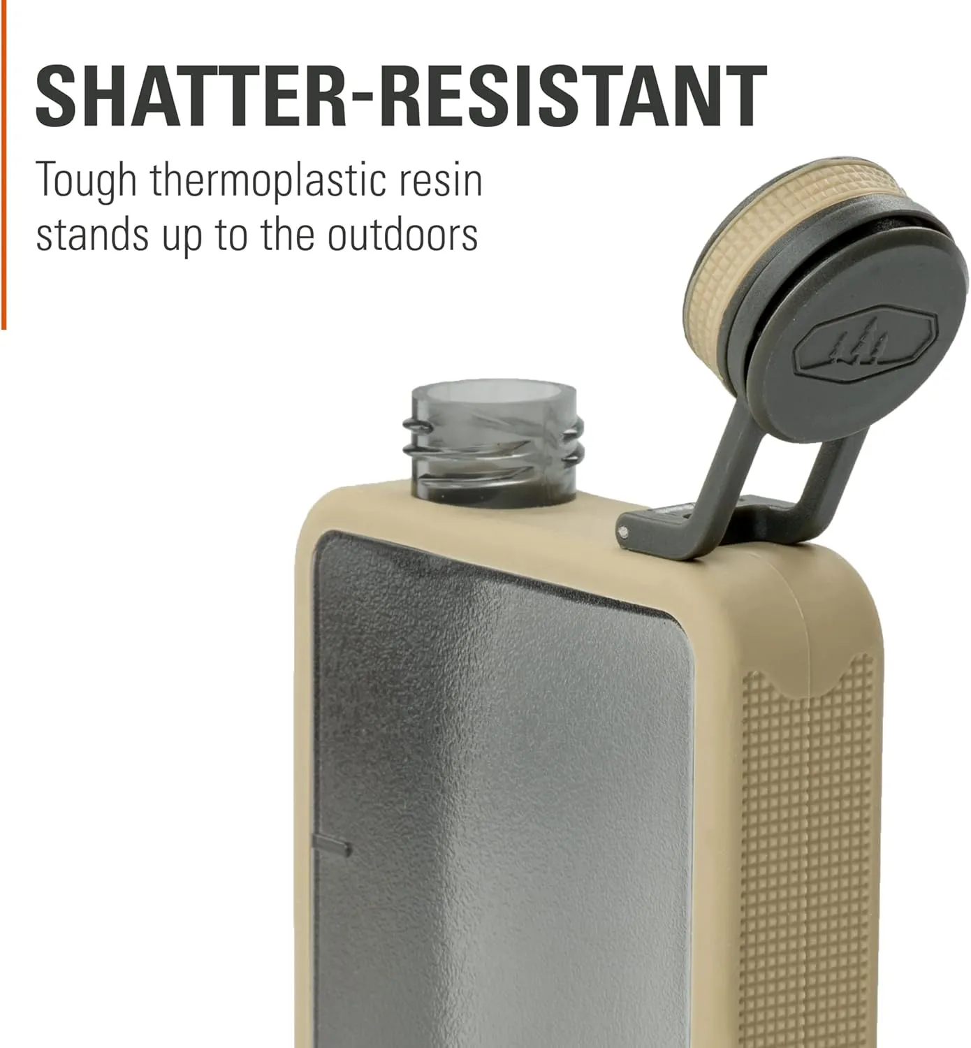 BPA-Free Bottle for Hiking, Camping & proficient rear dust harbor haven Travel GSI Outdoors Boulder Flask, Shatter-Resistant, Leakproof Hip Flask with Clear Body & Silicone Grip, 
