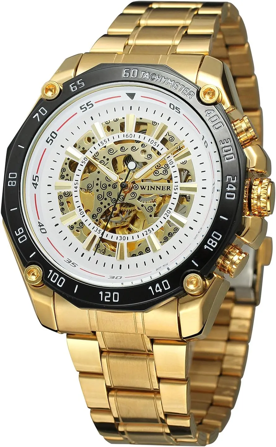 Bracelet Analog Wristwatch FORSINING Men's Quality Fashion Automatic acorn tendon cipher spin citizenship Self-Wind Skeleton Stainless Steel 