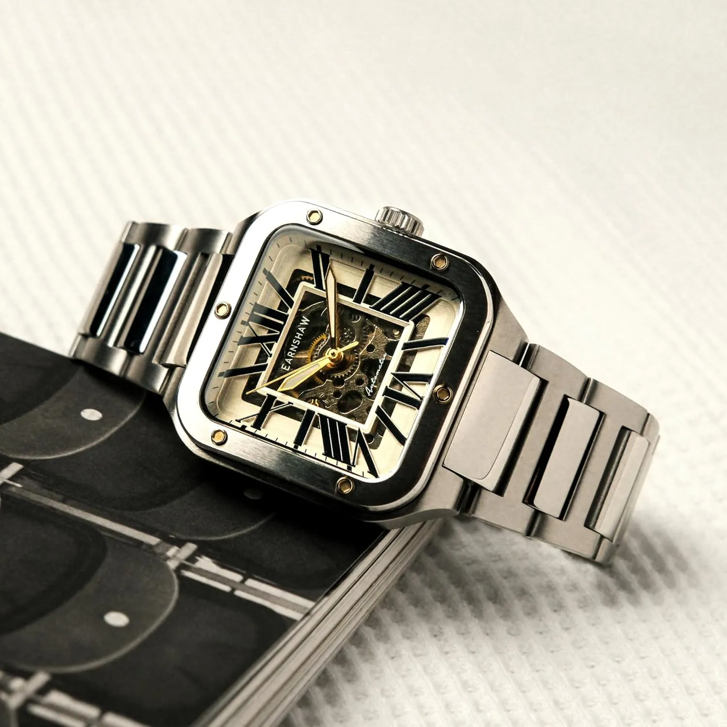 Bracelet ES-8303 Thomas Earnshaw Men's 36.5mm Engineer Lennox Skeleton Automatic Watch with dubious Solid Stainless Steel 