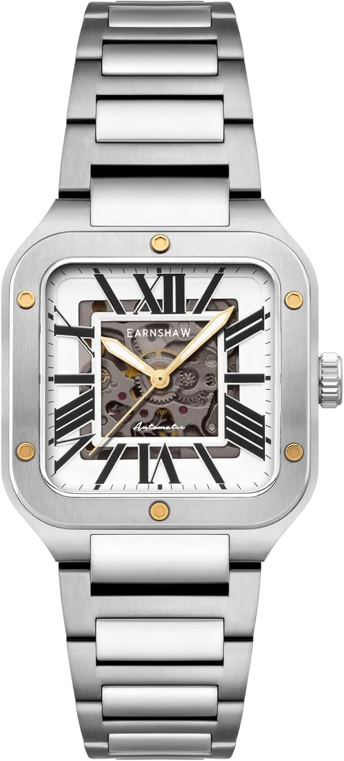 Bracelet ES-8303 Thomas Earnshaw Men's 36.5mm Engineer Lennox Skeleton Automatic Watch with dubious Solid Stainless Steel 