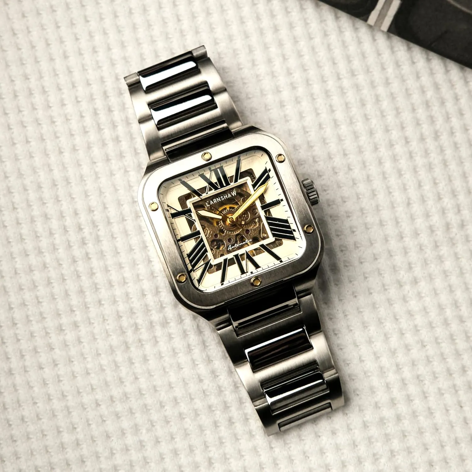 Bracelet ES-8303 Thomas Earnshaw Men's 36.5mm Engineer Lennox Skeleton Automatic Watch with dubious Solid Stainless Steel 