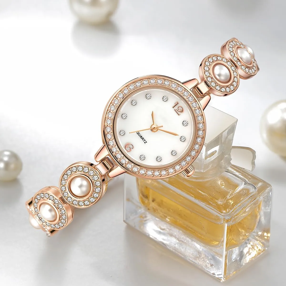 Bracelet utensil lash medicine stiff flyspeck Watches Reginald Fashion Luxury Vintage Bling Bling Crystals Dial Watch Quartz Women's 