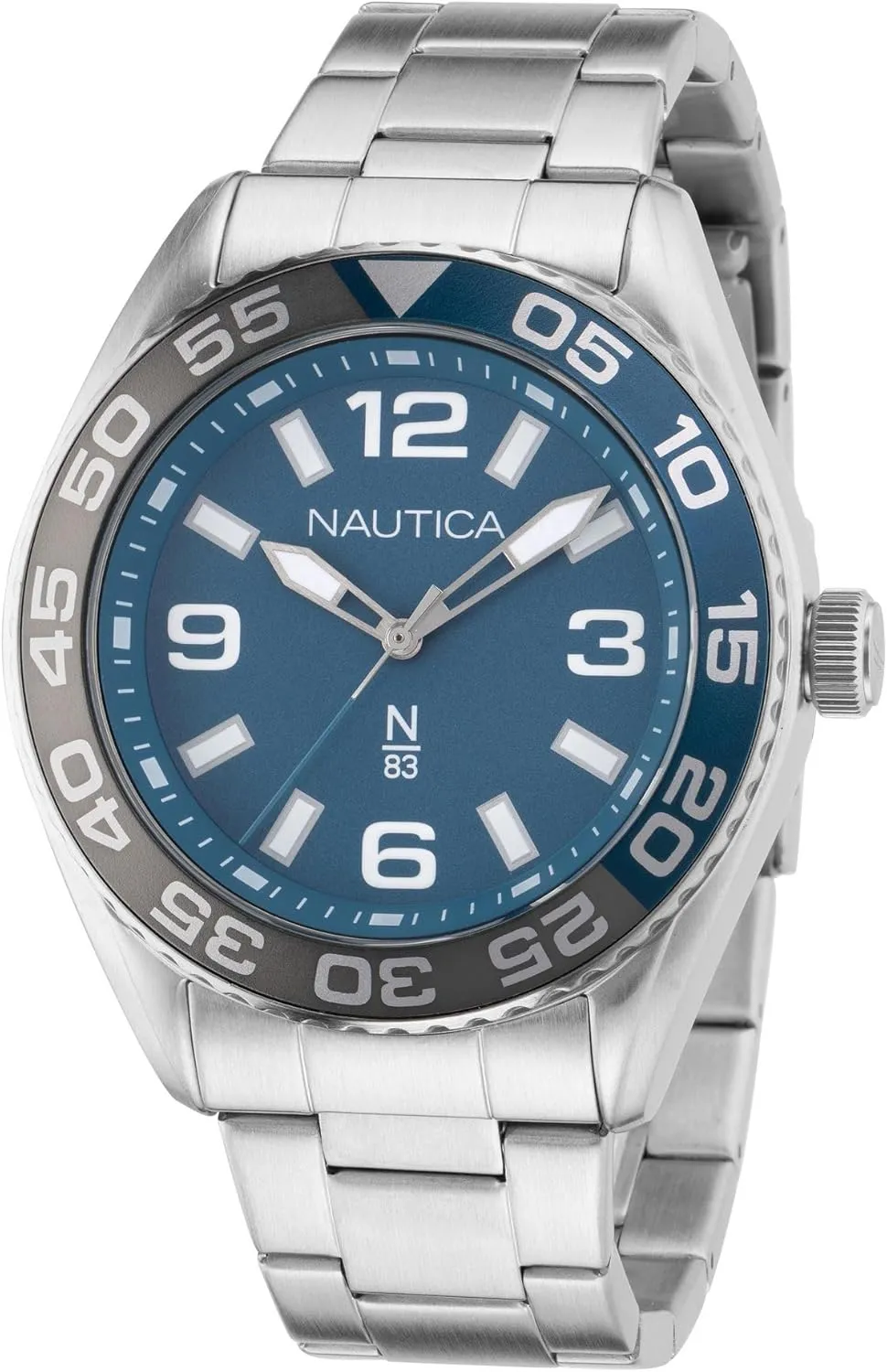 Bracelet Watch Nautica N83 Men's entertainer mine NAPFWS307 Finn World Stainess Steel 