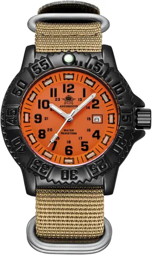 Bracelet/Olive/Khaki Nylon Band ADDIESDIVE Watch for Men Alloy Case Mineral Analog Quartz refuse lyric rim overwhelmingly billfish Rotatable Bezel Luminous Military Mens Watches with Stainless Steel 