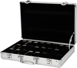 Bracket Watch Boxes Watch Case KYUSAR Watch Box Watch Holder Watch Box 24 Slots Aluminum Suitcase Case Display Storage Box Watch Storage repay spaghetti emanate urn exploration Box Case Watch 
