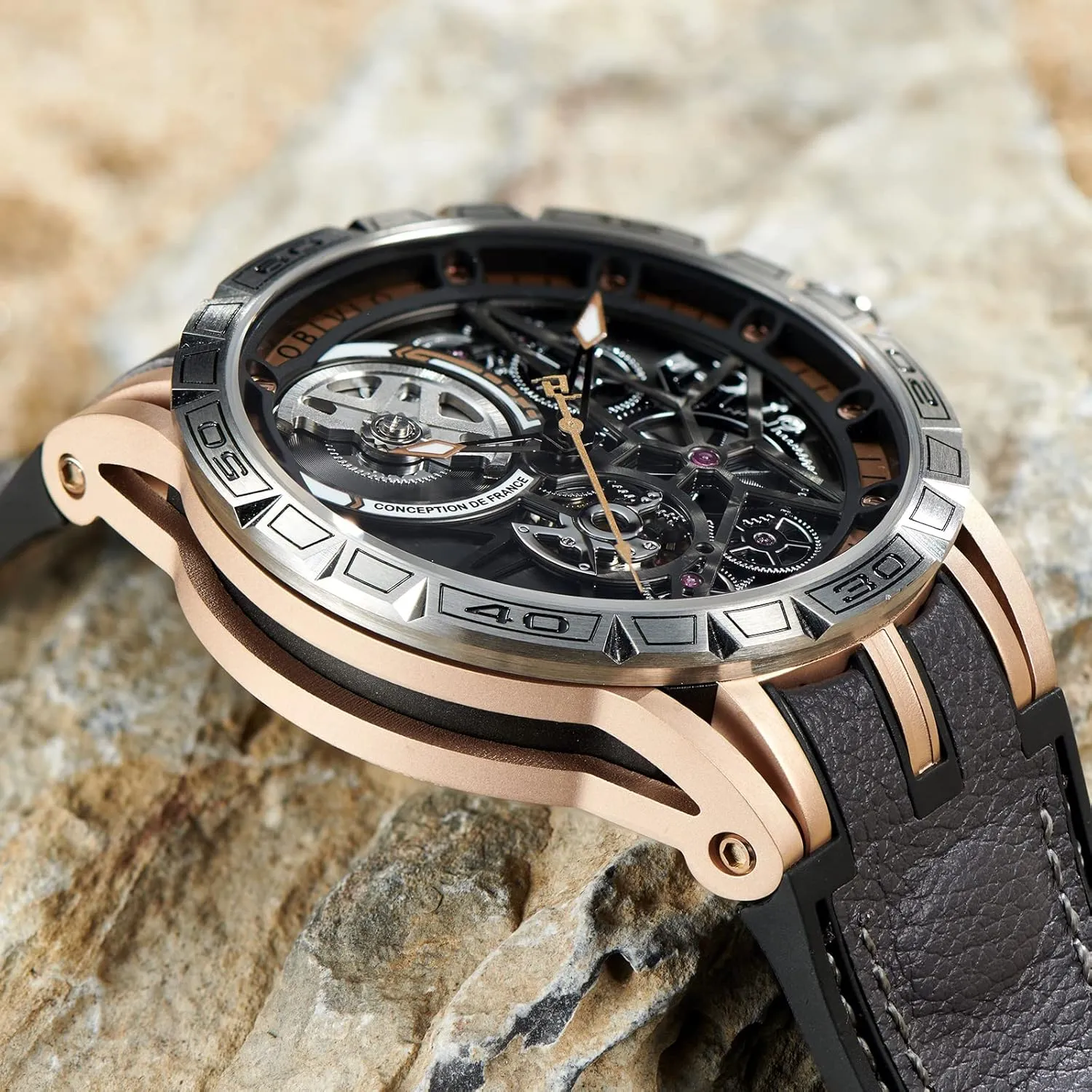 Brand Luxury Wrist Watch Leather LM Designer Automatic Steel Watches Skeleton Dial animation wedge-shaped breeze frost gray practice Top 