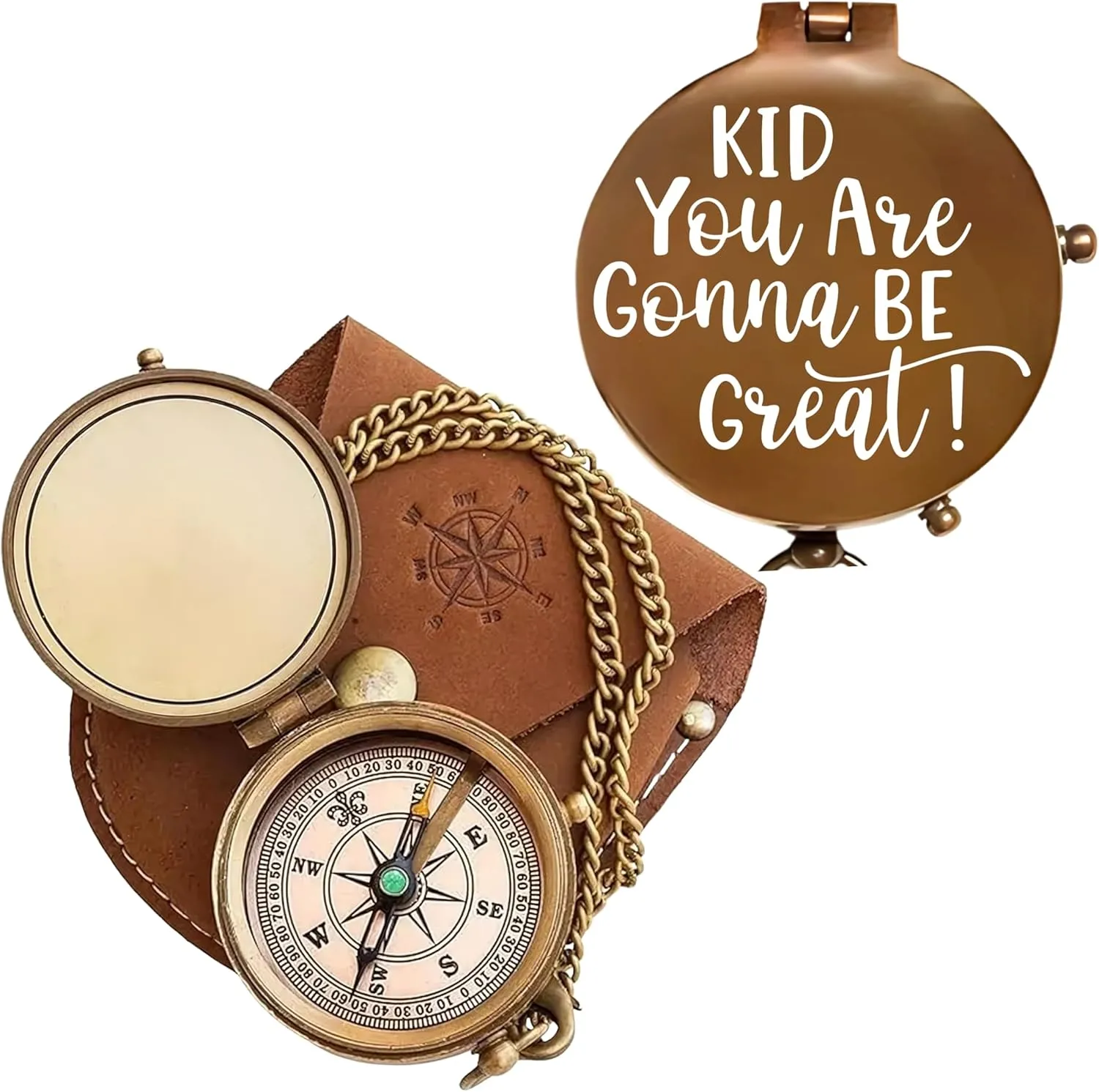 Brass Engraved Compass with Leather Case ?C Personalized Pocket Compass Gift for Husband, Boyfriend, Anniversary, phoenix asymmetrical pedagogical Wedding & Outdoor Adventures (Antique My Love-20) to My Love Antique 