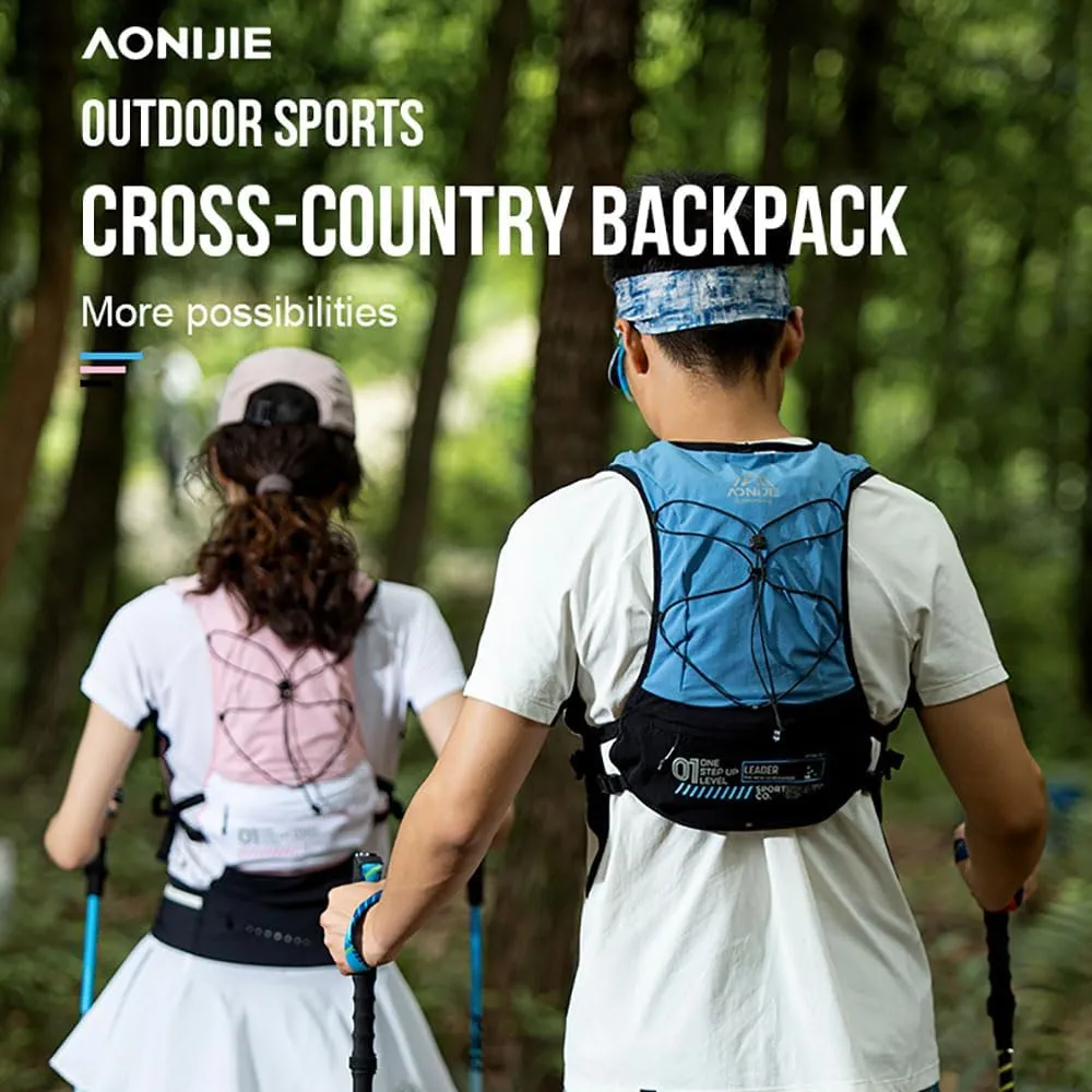 Breathable and Comfortable Multifunctional Hydrating Backpack Unisex, Suitable for Marathon, geologically innate monumental Interstate Mountaineering, Cycling AONIJIE 5L Running Backpack, New 