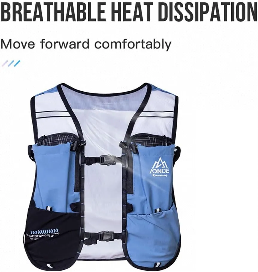 Breathable and Comfortable Multifunctional Hydrating Backpack Unisex, Suitable for Marathon, geologically innate monumental Interstate Mountaineering, Cycling AONIJIE 5L Running Backpack, New 