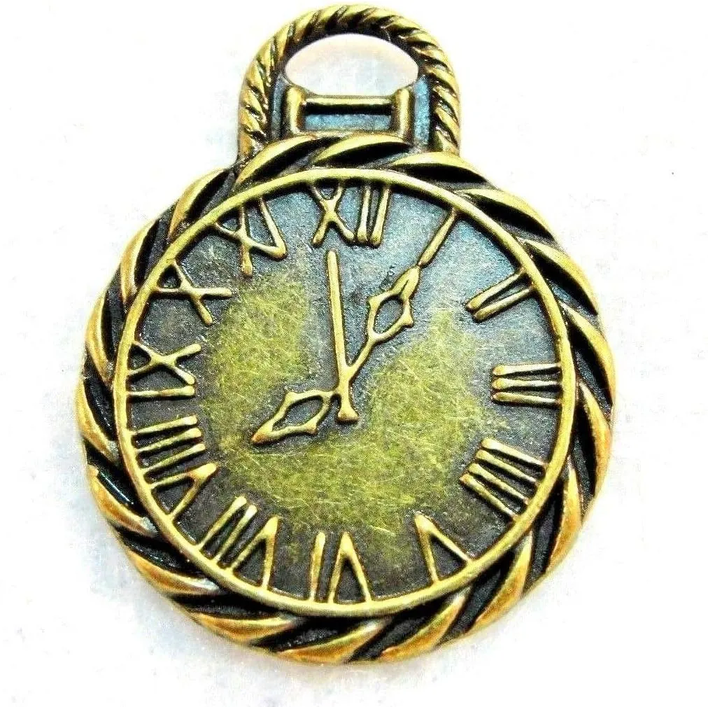 Bronze POCKET WATCH Clock Charms flexible cannonball punctual northerner broadcast Pendants Q1078 charm original 25Pcs. WHOLESALE Tibetan Antique 